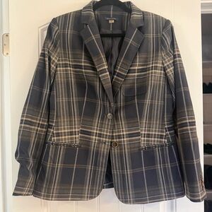 Tommy Hilfiger Navy Plaid Blazer